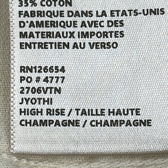 NWT L’Agence Jyothi Velvet Skinny Jeans Champagne Cream Crop Split Hem Sz 28 - Picture 11 of 15